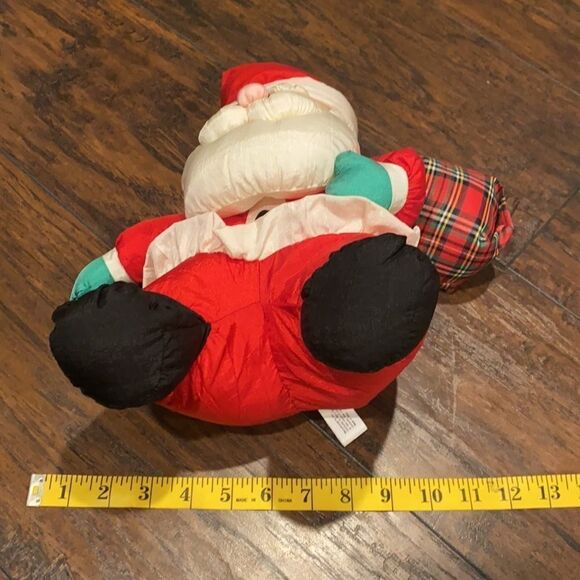 VINTAGE 1993 GIBSON GREETINGS NYLON SANTA CLAUS CHRISTMAS STUFFED ANIMAL PLUSH - Picture 9 of 9